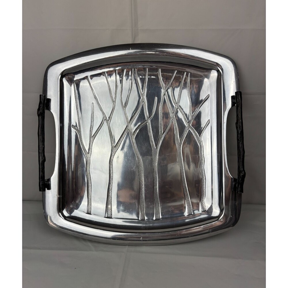 Lenox Park City Square Aluminum Serving Tray with Handles Approx 14"